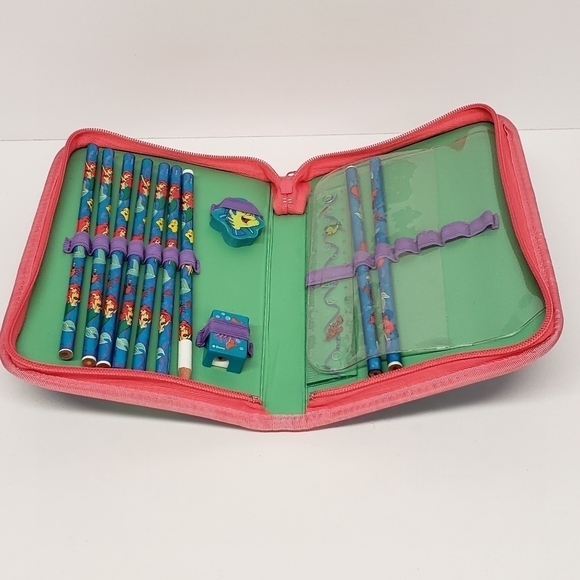 Disney 5.5" x 8.5" Little Mermaid Zippered Pencil Case with Pencils Vintage - Picture 8 of 14